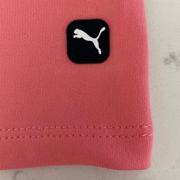 Puma W Cloudspun Activewear Long Slv Polo Top Carnation Pink & Navy Sz XL NWT - Picture 7 of 12